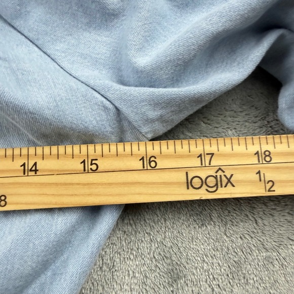 Love the Label Mini Dress Women S Light Blue NEW Cutout Puff Sleeve Cotton Boho - Picture 8 of 9